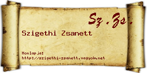 Szigethi Zsanett névjegykártya